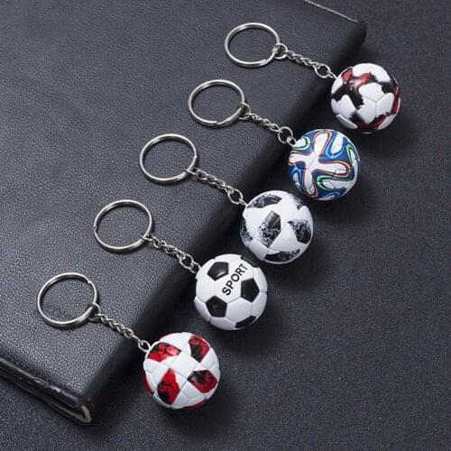 3D Sports Football Key Chains Souvenirs PU Leather Keyring for Men Soccer Fans Keychain Pendant Boyfriend Gifts