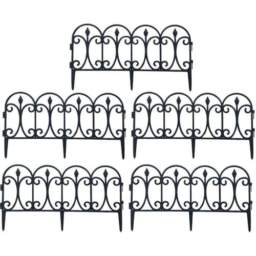5pcs Garden Border Fence Decorative Edging Plant Bordering Lawn Macrame PP Plastic Fence For Yard Outdoor Garden Decoration