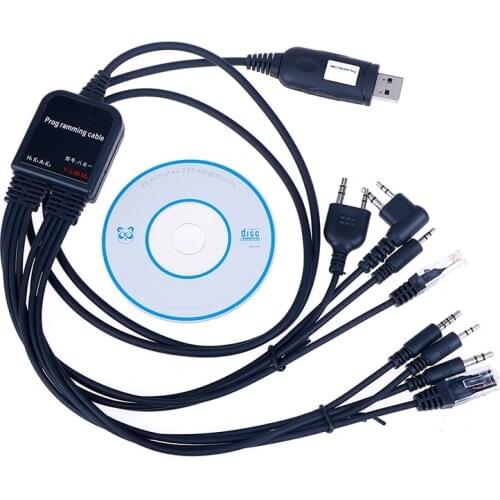 8 in 1 Computer USB Programming Cable for kenwood For baofeng motorola yaesu for icom Handy walkie talkie car radio CD Software