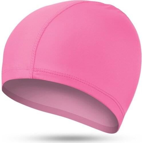 Swimming Accessories Adults Men/Women High Elastic Waterproof PU Fabric Protect Ears Long Hair Sports Swim Pool Hat Swimming Cap