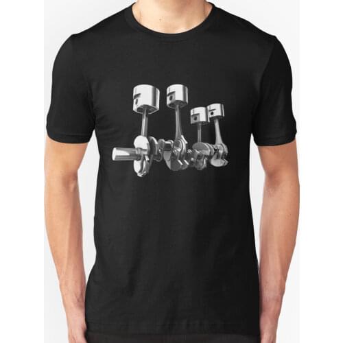 Car Pistons Engine Parts Mechanic Cartoon Print T-Shirt Summer Cotton O-Neck Short Sleeve Mens T Shirt New Size S-3XL