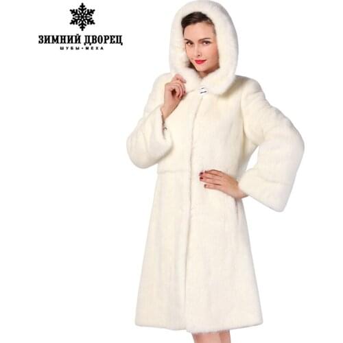 Best seller Fashion Slim Fur white long mink fur coat,warm winter new mink fur coat,mink leather coat