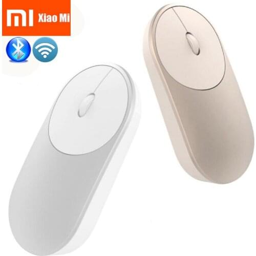 Original Xiaomi Mi Wireless Mouse Portable Game Mouses Aluminium Alloy ABS Material 2.4GHz WiFi Bluetooth 4.0 Control Connect