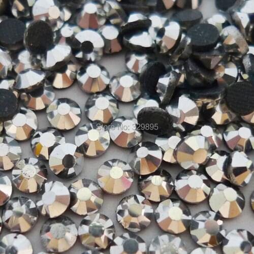 Shinning SS10-SS40 Silver DMC HotFix Rhinestones Flatback Glass Iron-on For garment shoes jeans Decorations with glue