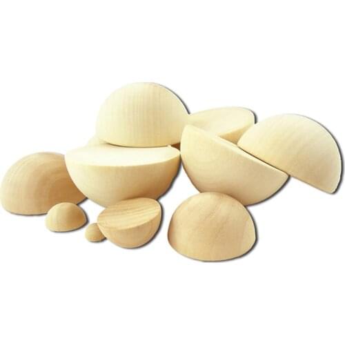10-75mm Natural Wooded Half-faced Balls Spheres Lead-free Wooden Beads Semicircle For DIY Jewelry Making Unfinished Accessories