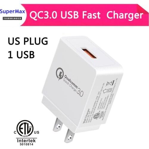 QC3.0 Fast charger 1usb Phone Charger Adapter for moblie phone tablet18W Charger ETL castom made US EU UK PLUG