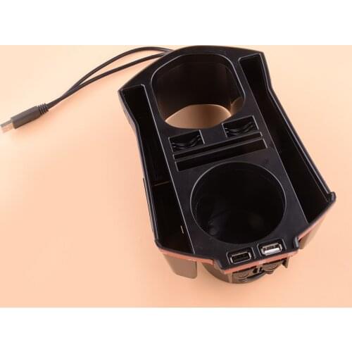 Black Interior Console Storage Box Trim with USB Fit for Honda Civic Sedan 2016 2017 2018 2019 2020