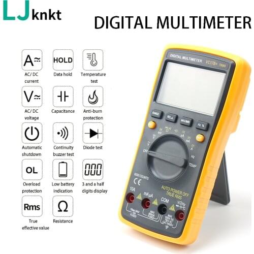 Professional Digital Multimeter Electrical AC DC Voltage Current Resistance Capacitance Diode Tester Auto Range Temperature Test
