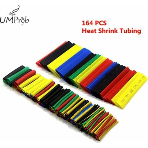 164Pcs Color Polyolefin Shrink Heat Shrinkable Tube Wire Cable Insulation Sleeve Group/16~14AWG Male Female Bullet Connector