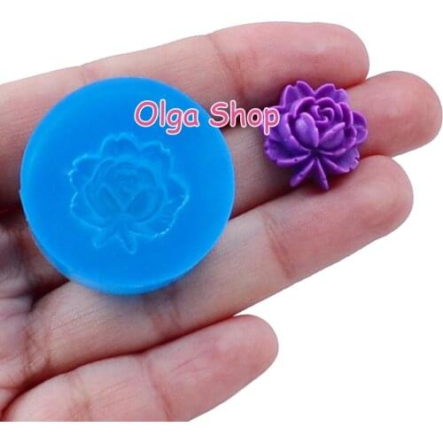 HYL310U 15.2mm x 16.9mm Flower Silicone Mold Fondant Cake Decoration Candy Resin Clay Earrings Necklace Craft Soap Candle