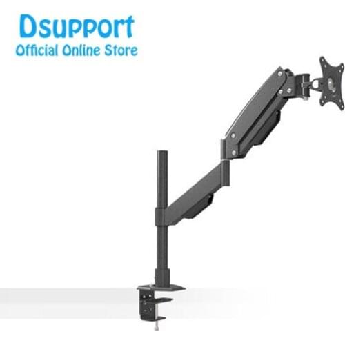 Heavy Duty Height Adjustable Gas Spring Monitor Holder Long Arm Sit Stand Working Station Monitor Support Mount Max.Loading 10kg
