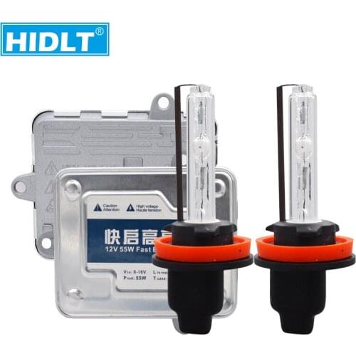 HIDLT 12V 55W Car Light Xenon HID Kit AC Slim Ballast Reactor H1 H3 H7 H11 9005 9006 9012 D2H 5500K Auto Headlight Bulb Lamp