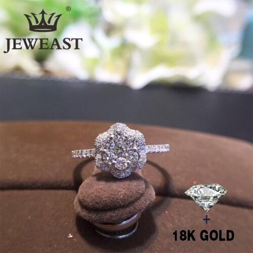Natural Diamond 18K Gold Pure Gold Ring Beautiful Gemstone Ring Good Upscale Trendy Classic Party Fine Jewelry Hot Sell New 2020