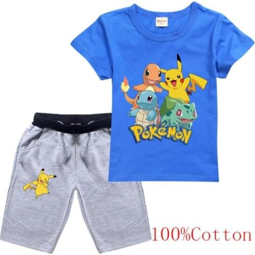 Disney summer new childrens wear the pants in the cartoon printed cotton short sleeve T-shirt children suit