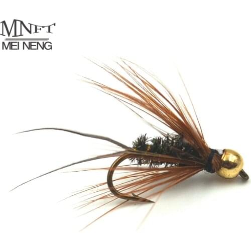 MNFT 10PCS 10# Brass Golden head Trout Grayling Fishing Flies Wet Fly Bead Head Prince Nymph