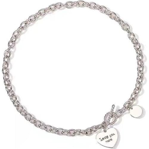 Fashion Titanium Steel Brand Love Necklace Women Paragraph Clavicle Necklace Gold Peach Heart Pendant Necklace Fine Jewelry