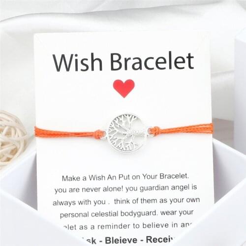 Trendy Handmade Taiwan Wax Line Bracelets For Women/Men Silver Tree of Life Adjustable Bracelet&Bangle Jewelry Friendship Gift