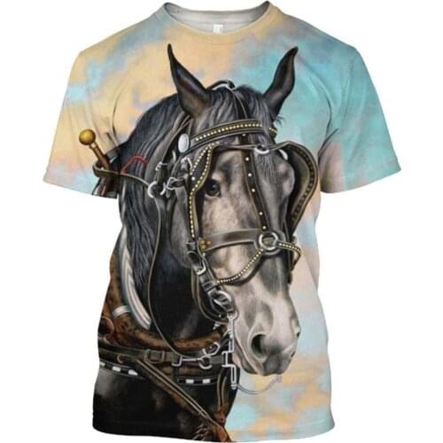 CLOOCL Horse Series Men T-shirt Animals 3D Print Men Clothing Women Casual Tops Short Sleeve Streetwear S-7XL