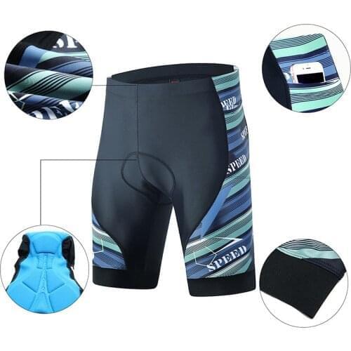 Mens Shorts Breathable Wicking Cycling Shorts with Professional Shockproof Cushion Quick-Drying Soft Cycling Shorts