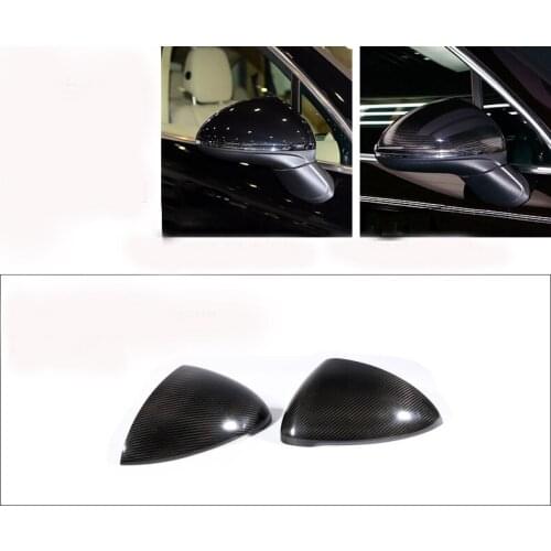 Eosuns Door Side Wing Mirror Chrome Cover Rear View Cap Accessories with Carbon Fiber for Porsche Cayenne 2015-2017