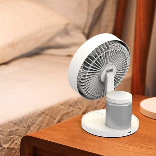 USB Desk Fan Fordable Table Fan 100° Rotation 3 Speeds Strong Airflow 4000mAh Battery Quiet Operation for Home Office