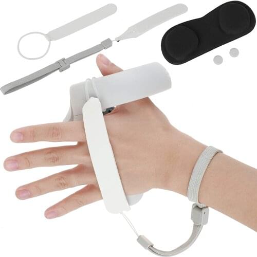 Non-slip PU Knuckle Strap with Adjustable Wrist Strap & Button Cover for Oculus Quest 2 Touch Controller Grip Accessories(Black)
