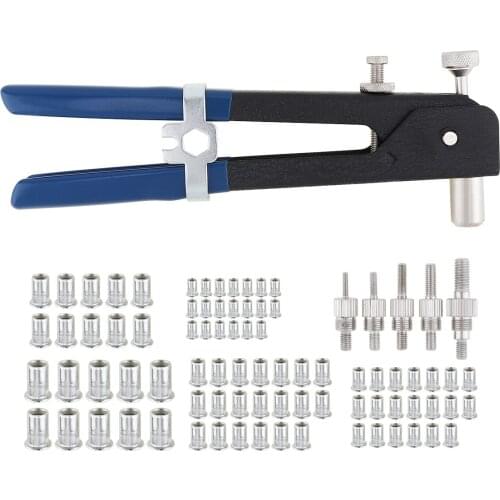 New High Quality 106pcs/lot Aluminum Alloy Rivet Nut Manual Pull Gun Rivet Tool Set with Riveting Kit Tool Accessories