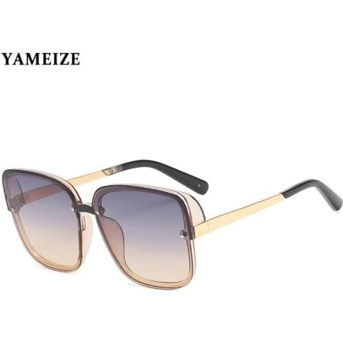 Oversized Square Sunglasses Women 2021 Vintage Brand Big Frame Sun Glasses Gradient Female Luxury Glasses Ladies Eyewear Oculos