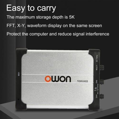 VDS1022 Oscilloscope Ultra-thin Data Retention Dual Channel Practical Digital Oscilloscope Set for Engineering
