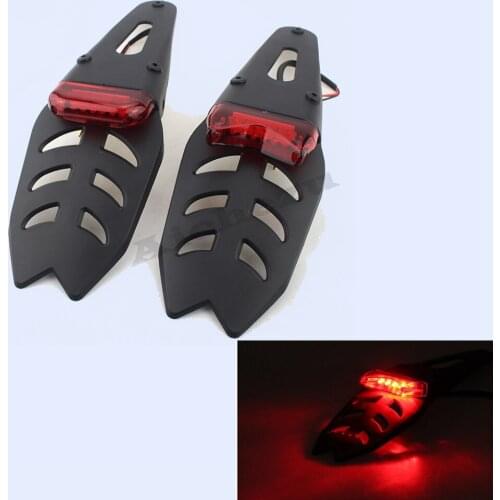 ACZ Motorcycle Rear Fender License Plate Bracket Holder With Red 12V LED Taillight Brake Lamp Universal For Enduro Motocross