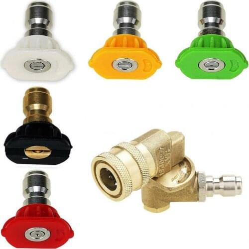 High Pressure Adjustable Sprayer Car Wash Gun Jet Lance With 5 Nozzle Tips Angle Curved Rod Washer Garden Water Guns