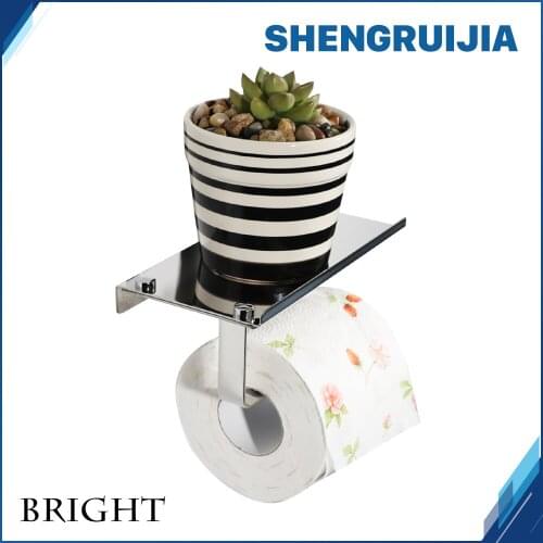 Most ideal multi-function bright bathroom accessory practical Paper holder with Mobile Phone wallet flowers cigarettes shelf