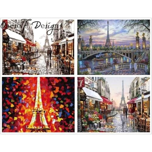 DIY Diamond Painting Full Square Scenic Paris France Tower 5D diamond embroidery Full Set diamond mosaic Sale rhinestone picture