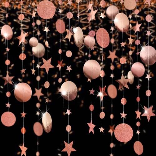 Wedding Dewcorations 4M Paper Garland DIY Curtain Star Bunting for Baby Shower Birthday Wedding Ramadan Decoration Supplies