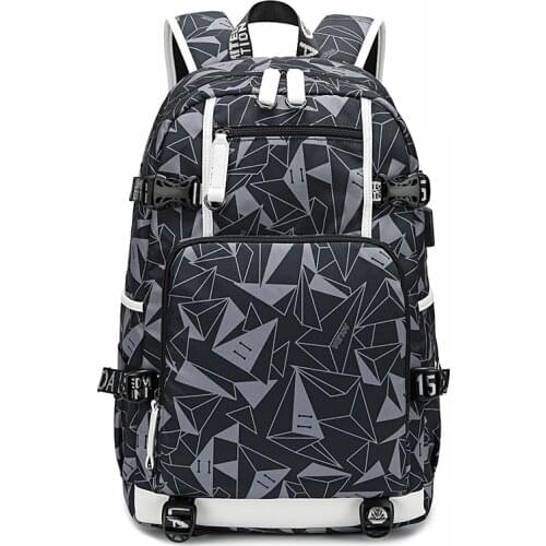 Waterproof Oxford High School Backpack Women Men Fashion Travel Backpack with USB Charging Port College Student School Bag