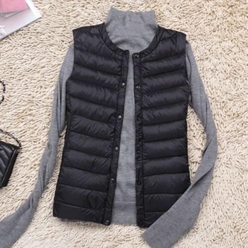Winter Ultra Light Down Vest Women Fashion Sleeveless White duck down Vest Jacket Warm Down Jacket Plus Size Waistcoat Coat
