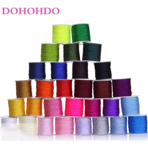 0.8mm 1mm 1.5mm 2mm Cotton Nylon Cord Thread Cord Chinese Knot Macrame Cord Braided String DIY Rope Bead Bracelet Jewelry Making
