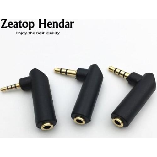 1Pcs Gold Right Angle 3.5mm 3 / 4 Pole Female Stereo to 2.5mm / 3.5mm Male Audio Plug L Shape Jack Adapter Connector