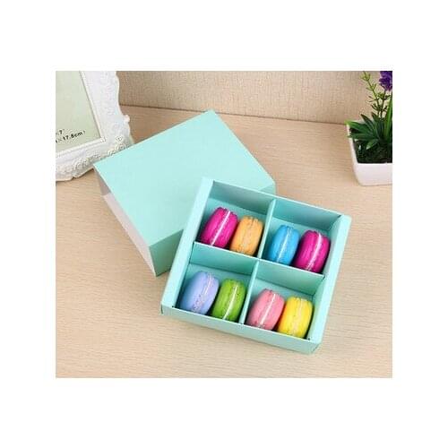 100pcs Lovely Macarons Box Cake Box Chocolate Muffin Biscuits Box for Cookie Package