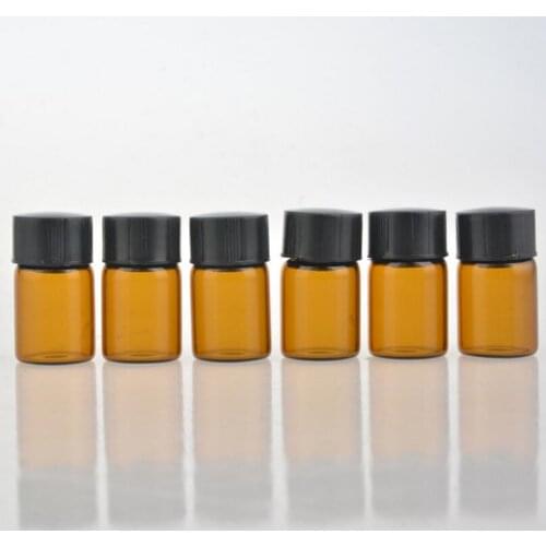 1000pcs/lot 2 ML High Grade Amber Mini Glass Bottle, 2CC Amber Sample Vial,Small Essential Oil Bottle lin3609