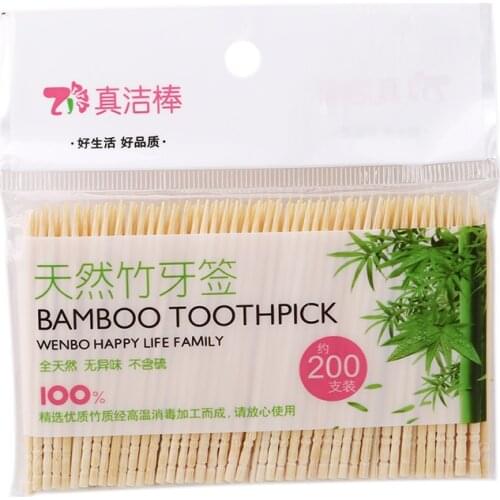 200PCs/ Bag Disposable Wood Tandenstokers Dental Natural Bamboo Toothpick For Home Restaurant Hotel Products Toothpicks Tools