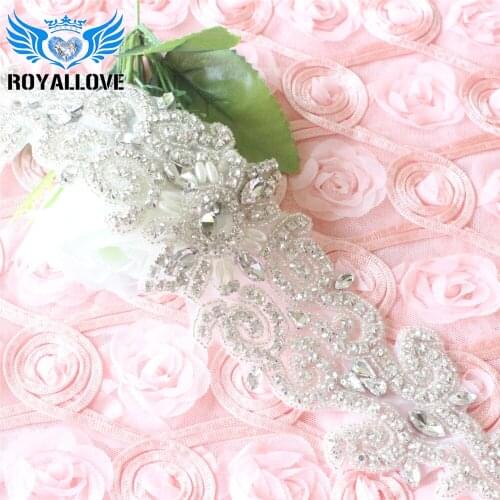 30Pcs Exquisite Silver Setting Rhinestone Beaded Bridal Applique, Wedding Sash Bridal Belt Applique Headband Garters Wedding