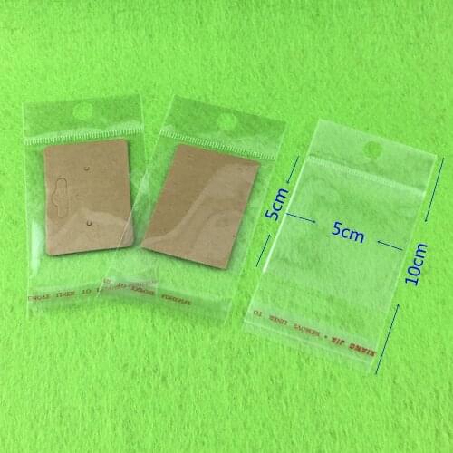 300pcs hanging hole Transparent Self Adhesive Seal Plastic Storage OPP Bag Pack Retail Packaging Pouch