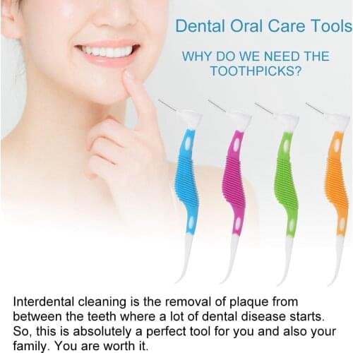 8pcs/set Colours Disposable Toothpicks Soft Interdental Brushes Dental Oral Care Tools
