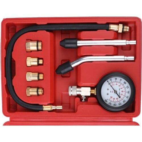 8PCS Gasoline Engine Compression Tester Cylinder Compression Gas Engine Set Automotive Tool Gauge for Car & Truck