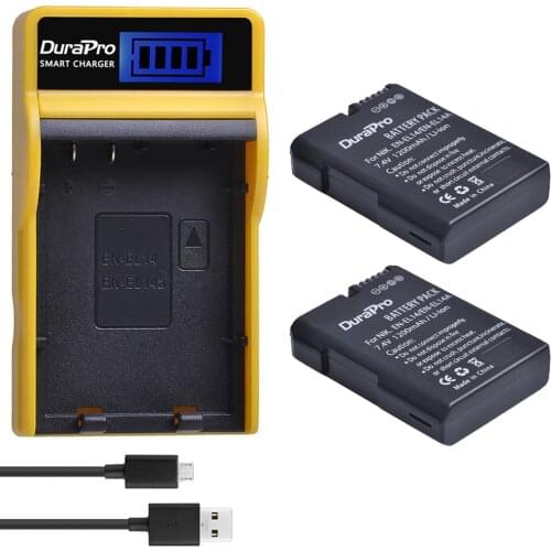 1200mAh EN-EL14 EN EL14a Battery + LCD USB Charger For Nikon D3100 D3200 D5100 D5200 DF P7000 P7100 P7200 P7700 P7800 Camera