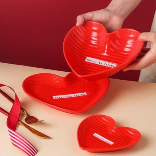 Авокадо посуда Dish Salad Plate Breakfast Cake Love INS Net New Years Red Creative Ceramic Irregular Household пищевой