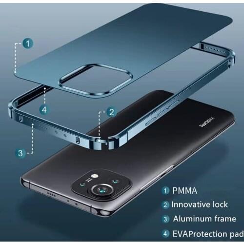 Metal Bumper Phone Case For Xiaomi Mi 11 Ultra Case Armor shockproof Aluminum Cover For Xiaomi Mi 11 Pro Mi 11 Metal Frame Coque