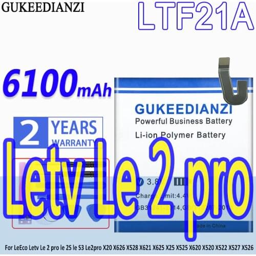 High Capacity GUKEEDIANZI Battery LTF21A 6100mAh For LeEco Letv X621 X625 X25 X525 X620 X520 X522 X527 X526