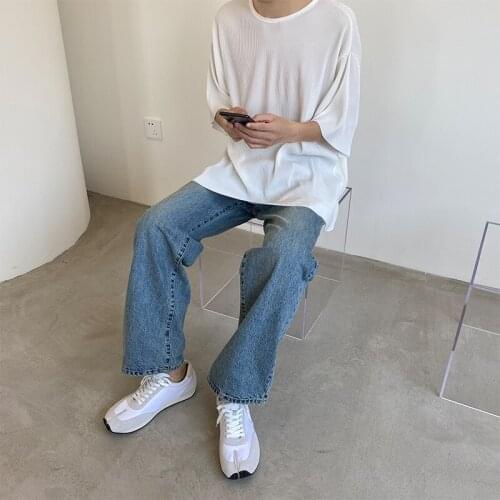 Mens summer elastic material loose large size short sleeved men and women with the same Korean street fashion vintage T-shirts